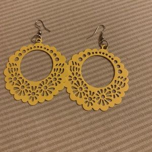Yellow earrings yellow with cutouts. NWOT